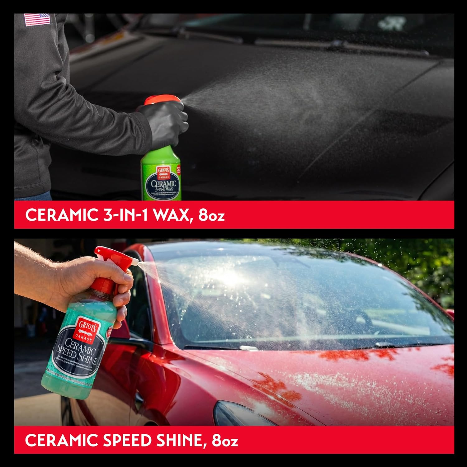 Griot's Garage Ultimate Ceramic Detail Kit for Car Detailing, Includes 8oz Bottles of Ceramic 3-in-1 Wax, Speed Shine Detailer, Tire Dressing, Glass Cleaner, and Vinyl and Rubber Protectant, 11606