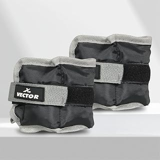 Vector X AW-10 Pair of Ankle/Wrist Ankle Weight For Men Women|Resistance Exercise Fitness Band For Running, Jogging, Strength Training & Practice|Fixed Weight (1KG)