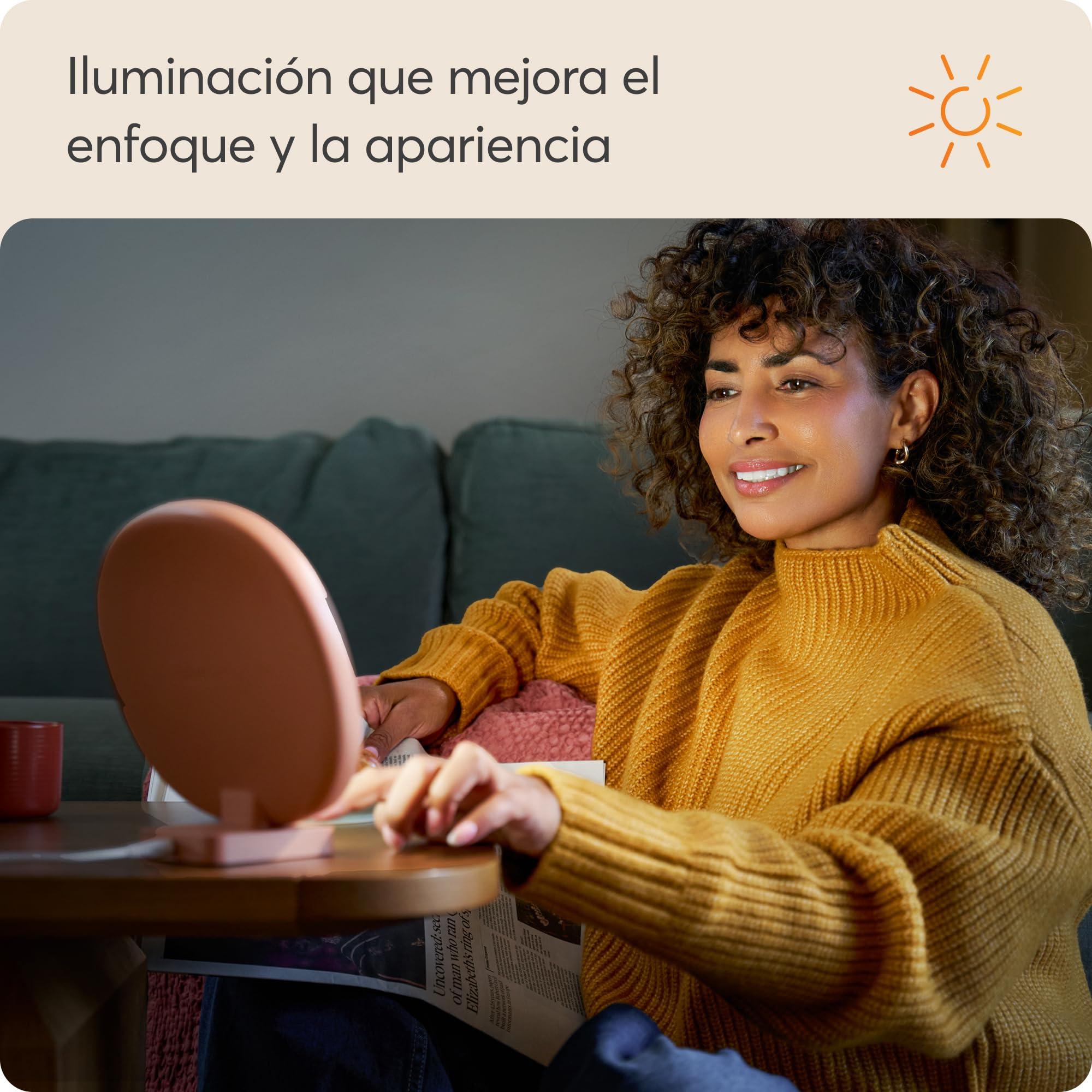 Lumie Dash - Lámpara compacta de terapia de luz brillante para mejorar el estado de ánimo y la energía, con iluminación clara como el cristal y máximo confort visual, Terracotta Pink