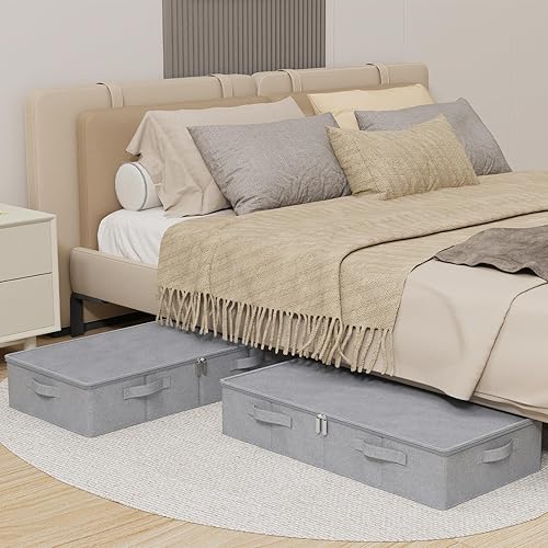 Miniatura 2 de Contenedor de almacenamiento para debajo de la cama, organizador plegable debajo de la cama, cajas de contenedores con tapa para organizar ropa,