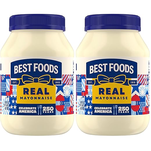 Best Foods Real Mayonnaise For a Creamy Condiment for Sandwiches and Simple Meals Real Mayo Gluten Free, Made With 100% Cage-Free Eggs 30 oz (Pack of 2)