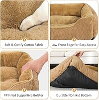 Vista 5 de FURTIME Camas medianas para perros medianos, cama rectangular lavable para perro, cama ortopédica suave y cómoda, cama calmante para cachorros, sofá