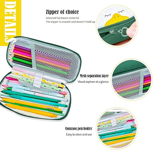 Miniatura 3 de Estuche para lápices de gran capacidad estuche para bolígrafos bolsa de papelería organizador de escritorio de 3 compartimentos estuche para lápices