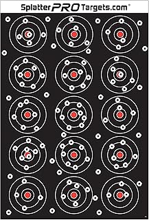 50 Pack - 12x18 Made in Canada Splatter Targets. Shots Burst with Bright White Halo Upon Impact. Instantly See Your Shots.