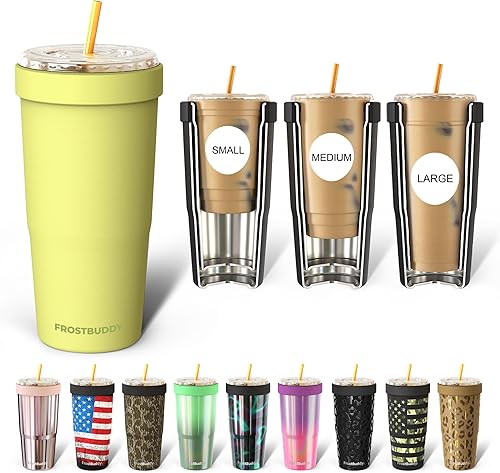 Frostbuddy To Go Buddy - Vaso térmico de acero inoxidable con aislamiento al vacío de 30 onzas para bebidas calientes y frías, vaso de acero