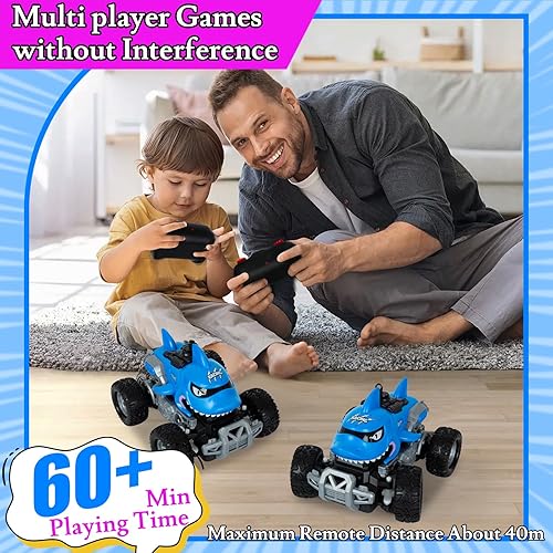 Miniatura 6 de Autos RC para niños, camión monstruo de control remoto para niños, auto monstruo RC con luz LED de pulverización, juguete de regalo para niños