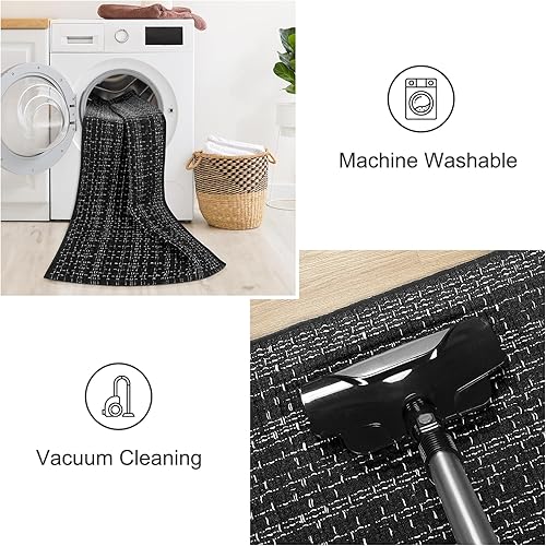 Miniatura 4 de Seavish Alfombra de cocina de 2 x 3 pulgadas, alfombra tejida de algodón para interiores