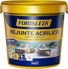 FORTALEZA Rejunte Acrílico Branco – Pronto para Uso, Antimofo e Impermeável – Para Pisos e Revestimentos de Cerâmica, Porcelanato e Pedras Naturais – Interno e Externo – 1kg