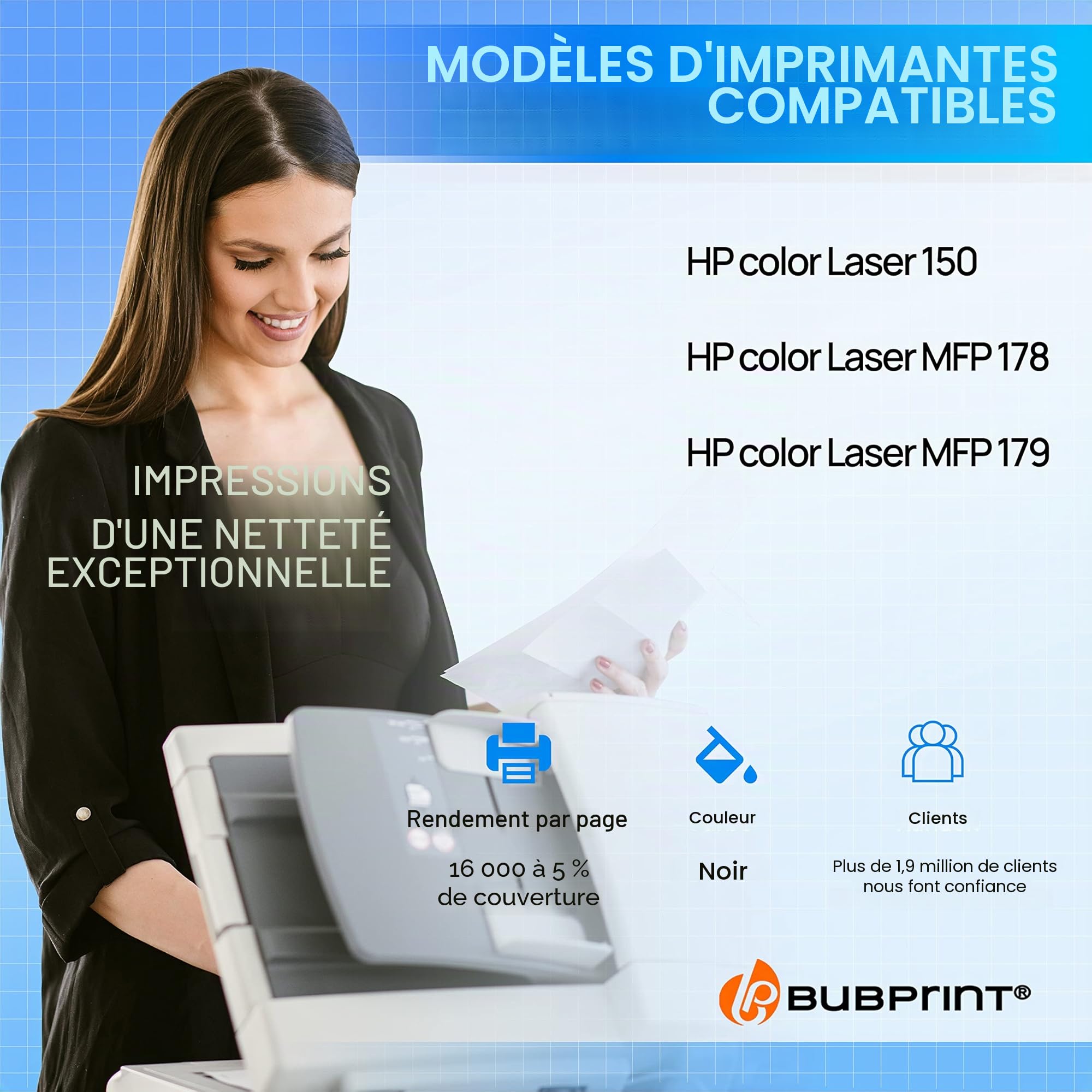 Tambour 120A Compatible en Remplacement pour HP 120A W1120A pour Color Laser 150a 150nw 150 MFP 178nw 178nwg 179fng 179fnw 179fwg 16000 Pages