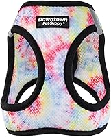 Vista 10 de Downtown Pet Supply Arnés para perros y gatos de taza, antitirones, XX-Pequeño, color caqui - Arnés ajustable con tela de malla acolchada y ribete