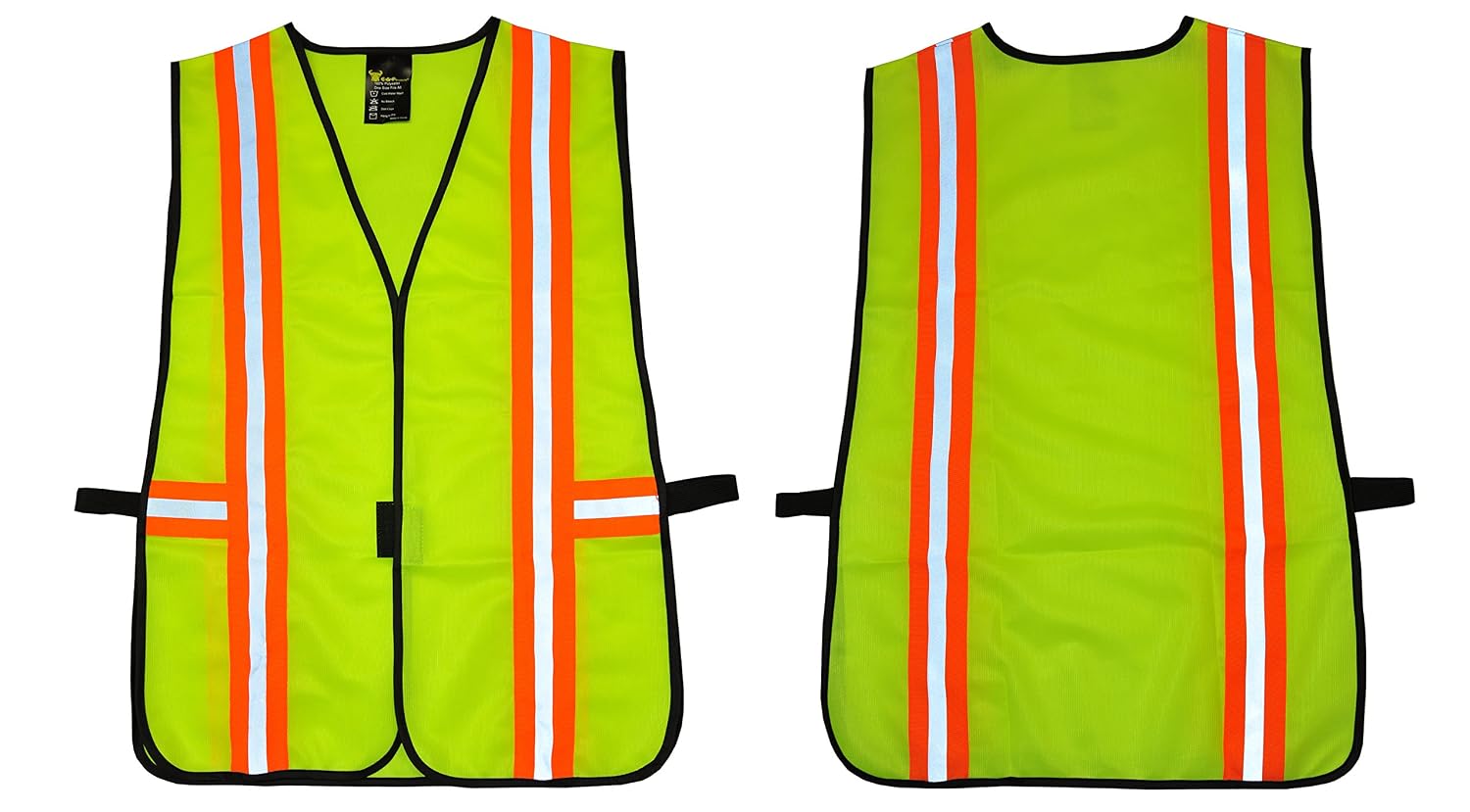 GF Gloves 41112-20 Safety Vest with Reflective Strips, Meets ANSI/ISEA Standards, One Size, Neon Lime Green (Pack of 20)