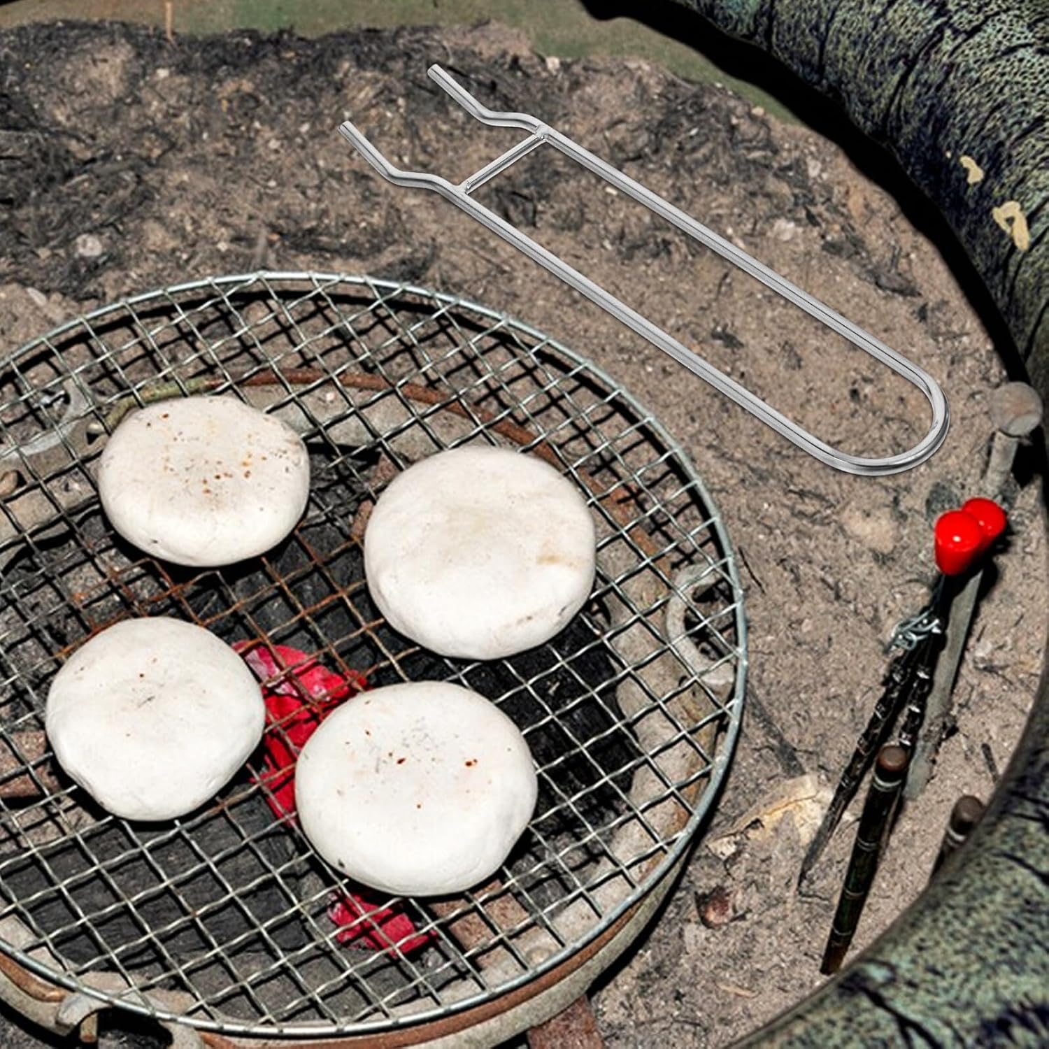 Xmas Grill Grate Lifter Stainless Steel, Safe Handling for Bbq Grills