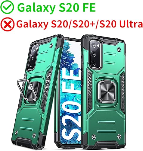 Miniatura 7 de Anqrp Funda para Galaxy S20 FE 5G, funda protectora de grado militar con soporte de anillo de metal mejorado soporte magnético compatible con