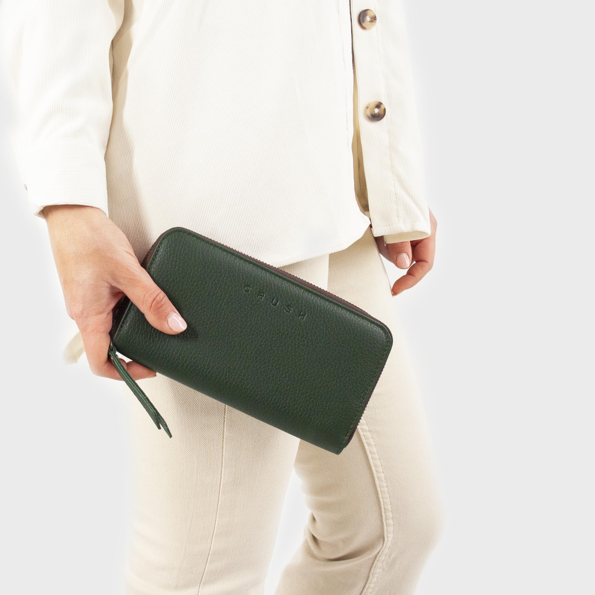 CRUSH - Billetera de piel hecha a mano para mujeres. Monedero de piel suave. Hope.