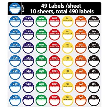 お値下げ▲曜日シール 丸型 7ロール7000枚 海外 ロールシール ステッカー お値下げ△曜日シール 丸型 7ロール7000枚 海外 ロールシール