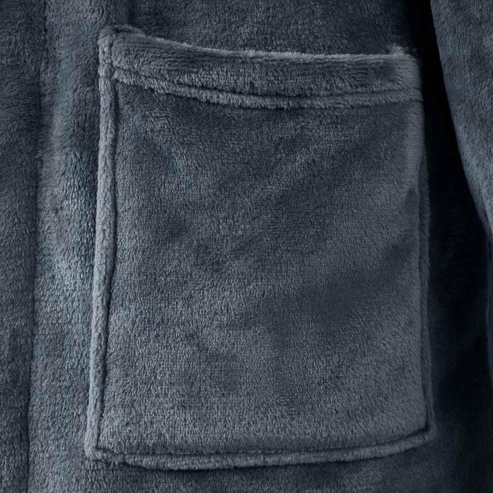 Peignoir sans capuche beige en flanelle avec poche pour la maison et le bien-être, vêtements de loisirs légers, vêtements de détente, mode de bien-être pour l'hiver et le canapé