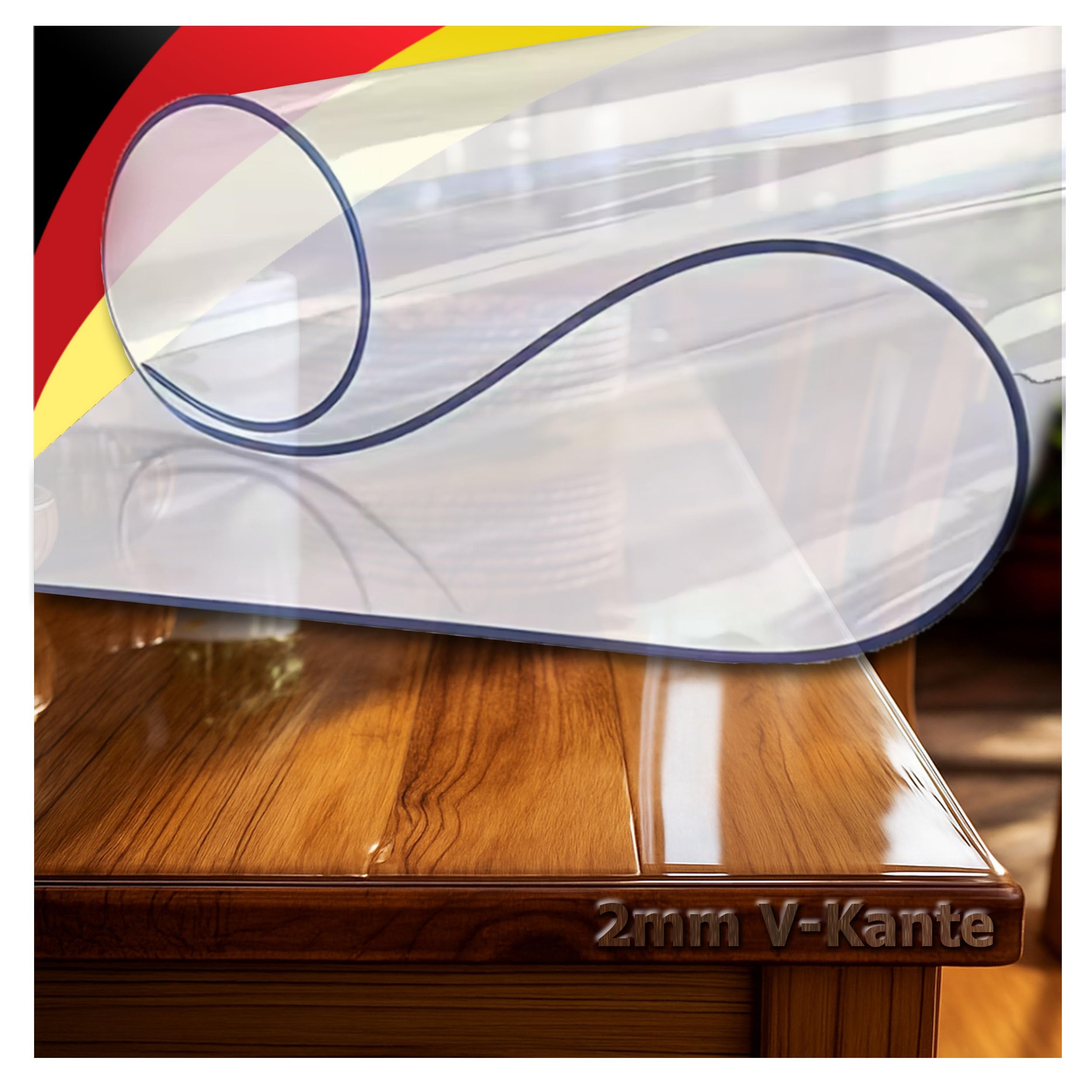 Deccart Pellicola protettiva trasparente in PVC per tavolo 180x90cm - Pellicola per tavoli tagliabile su misura - Protezione da graffi, calore e liquidi - Copritavolo lavabile per sala pranzo | Pellicola trasparente in PVC tagliabile, protezione da graffi