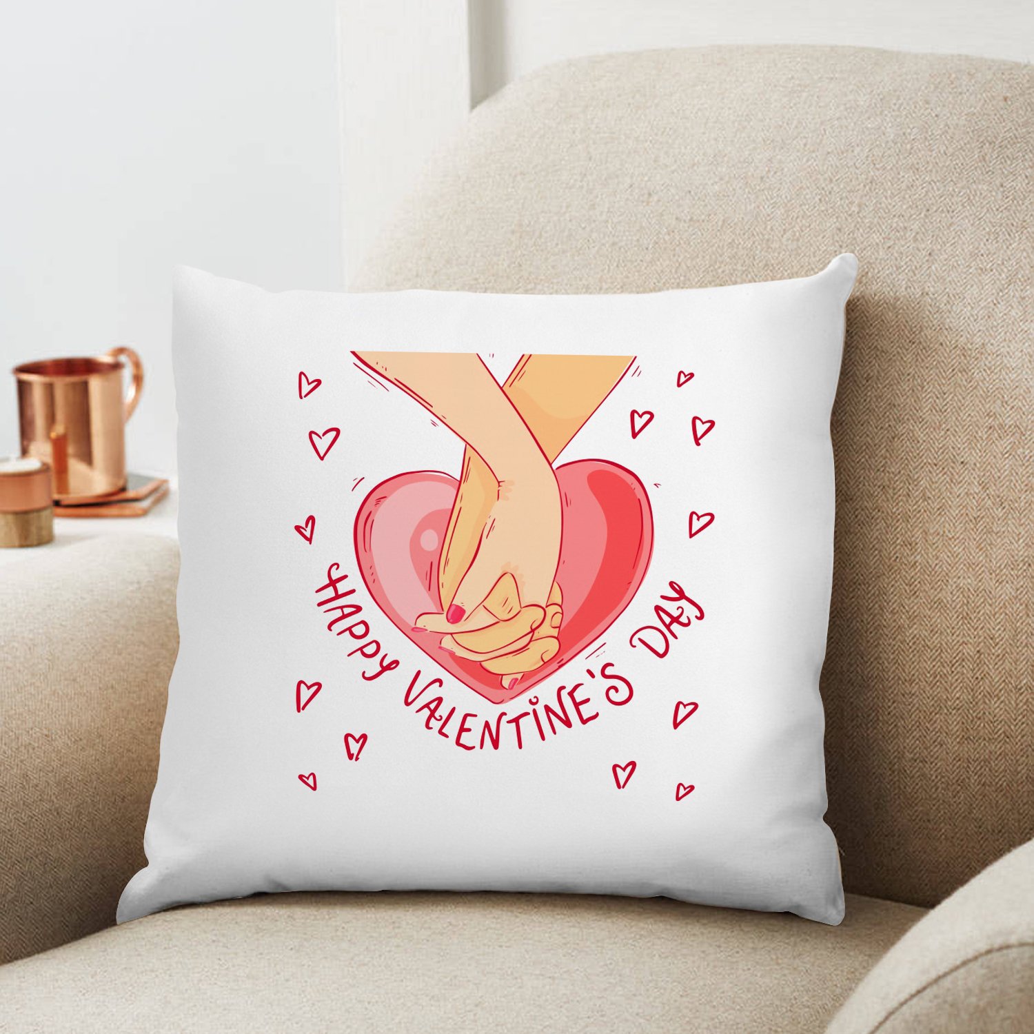 Valentines Day Printed Cushion 12X12 Pillow Cover with Filler- Best Love Gift Idea-image-17