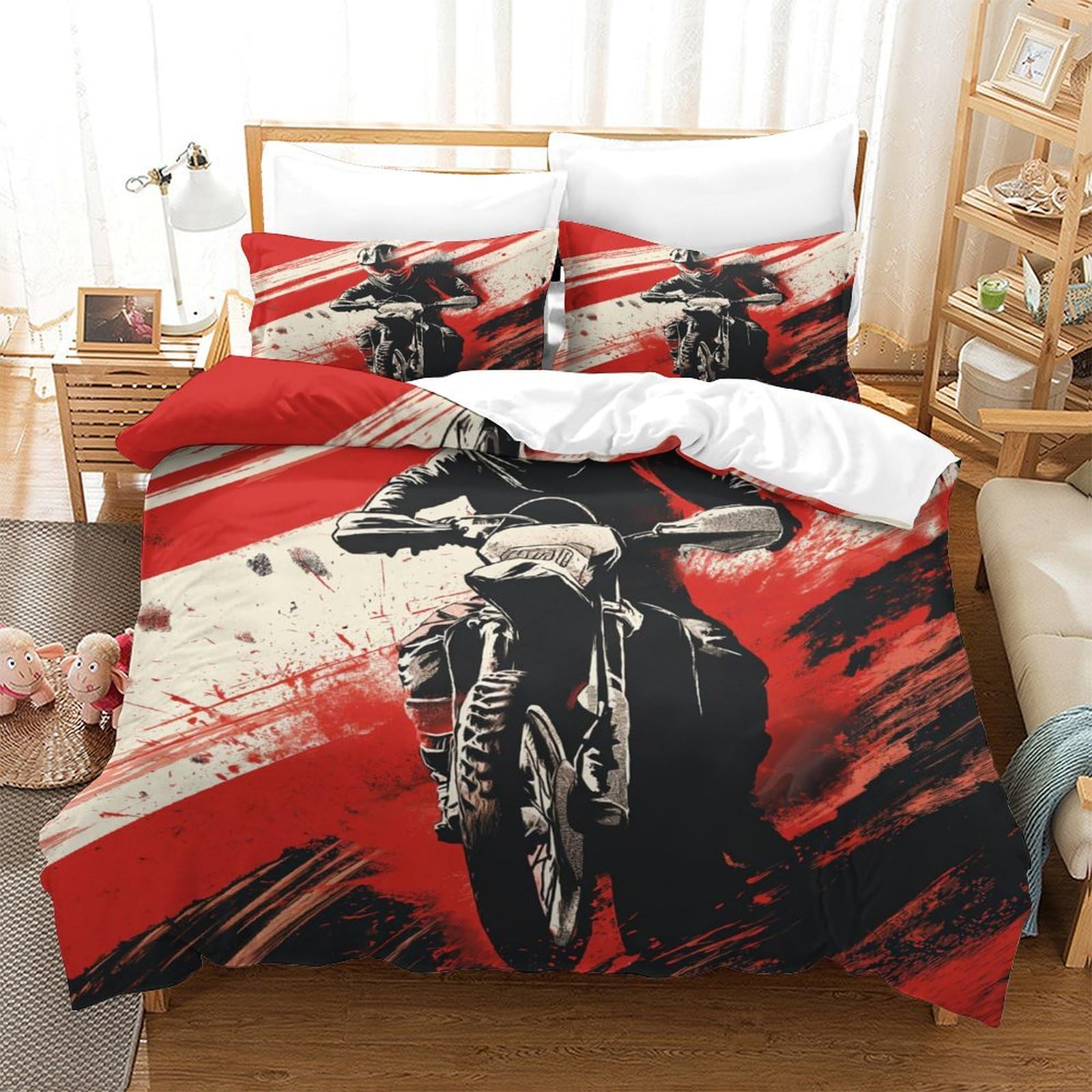 Housse de couette vélo imprimé 3D pour chambre d'enfant