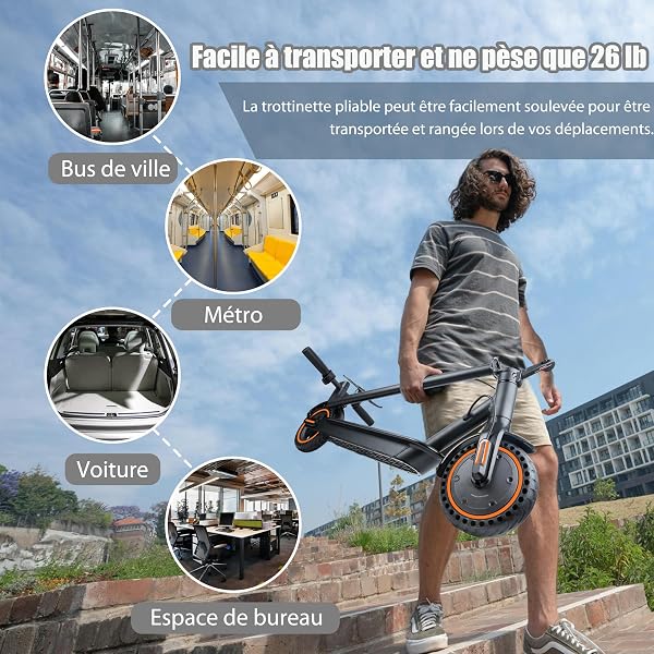Trottinette Electrique - Vitesse Maximale 25 KM/H, 250W-500W, Pneus Solides 8.5'', Batterie 7,5AH, Autonomie 25-30KM, Double Frein, APP, Charge Max 120 KG - 5