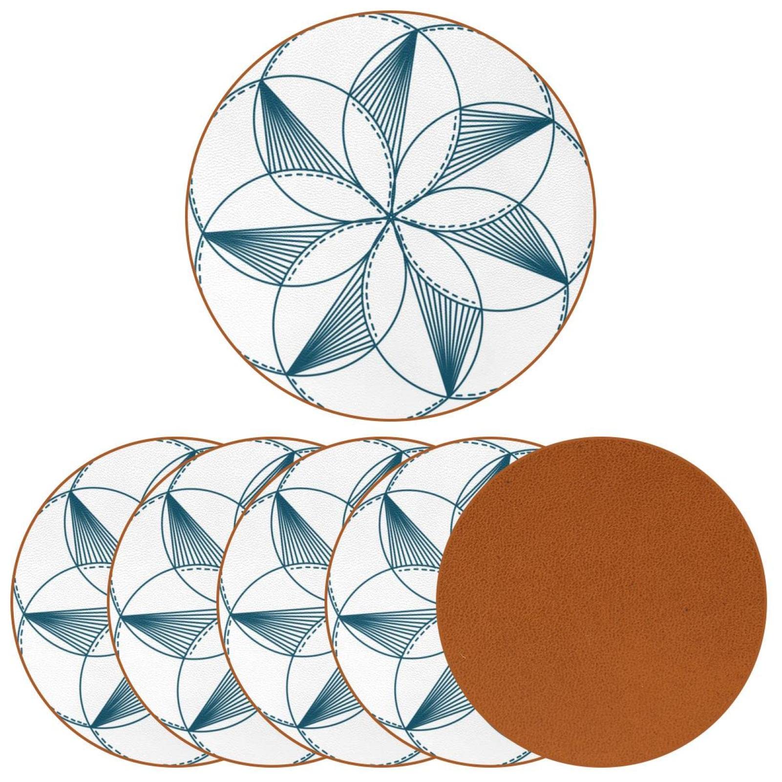 Runde Untersetzer mit Blumenmuster für Getränke, 6 Stück, Tischschutzmatte für Weingläser, Tassen und Tassen, wiederverwendbar im Büro, Küche, Bar, 10,9 cm