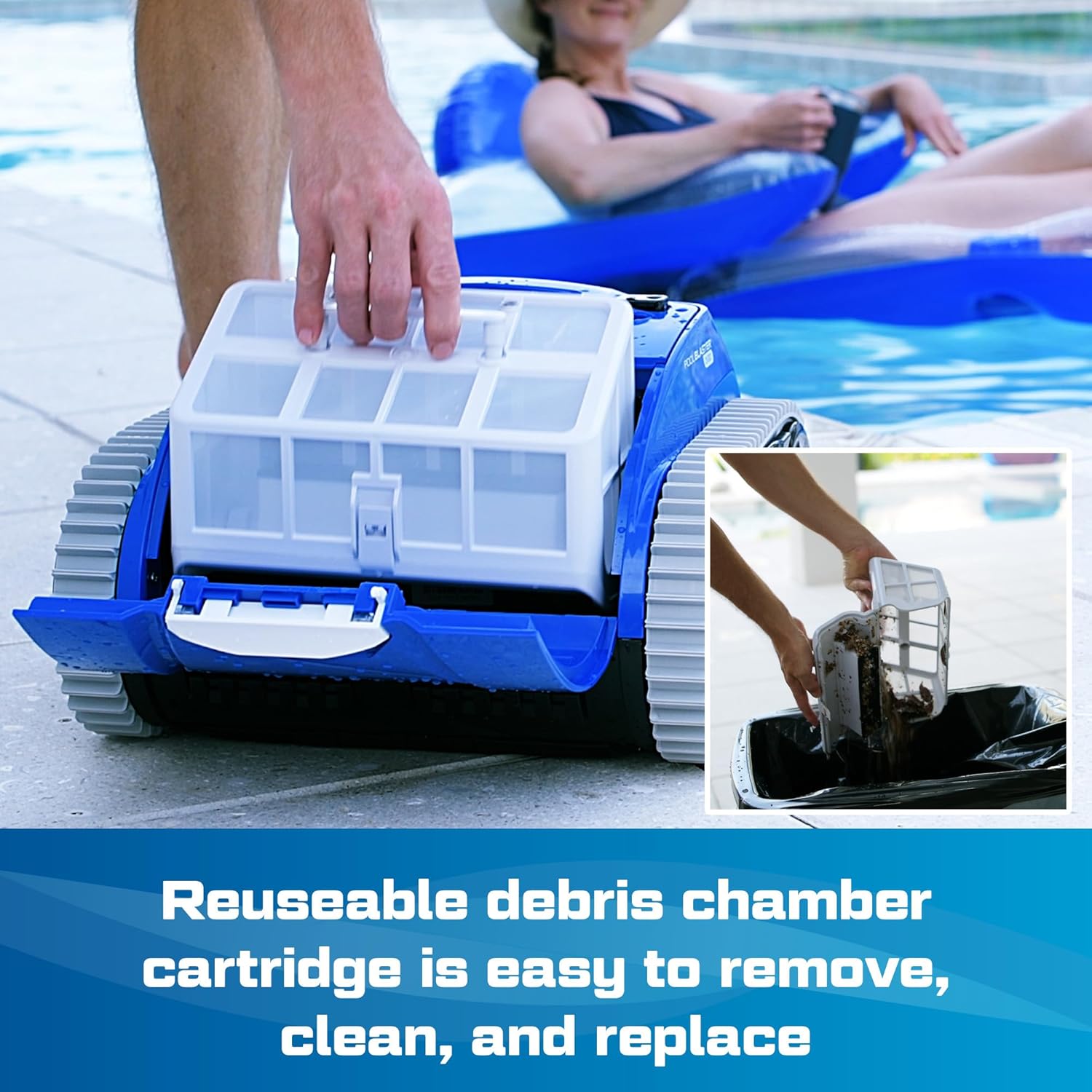 POOL BLASTER Catfish Cordless Pool Vacuum for Spot-Cleaning, Hot Tubs & Spas and CX-300 Cordless Robotic Pool Cleaner for Smaller Inground & Above Ground Pools, 2.5 Hr Runtime, Wall Climbing