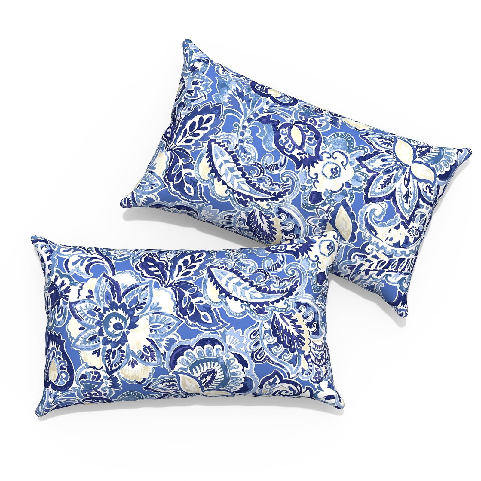 TWLEAR Outdoor Lumbar Pillows 12x20 inch, Rectangle Throw Pillows with Inserts, Decorative Lumbar Cushions for Patio Furniture Garden Couch Home Sofa