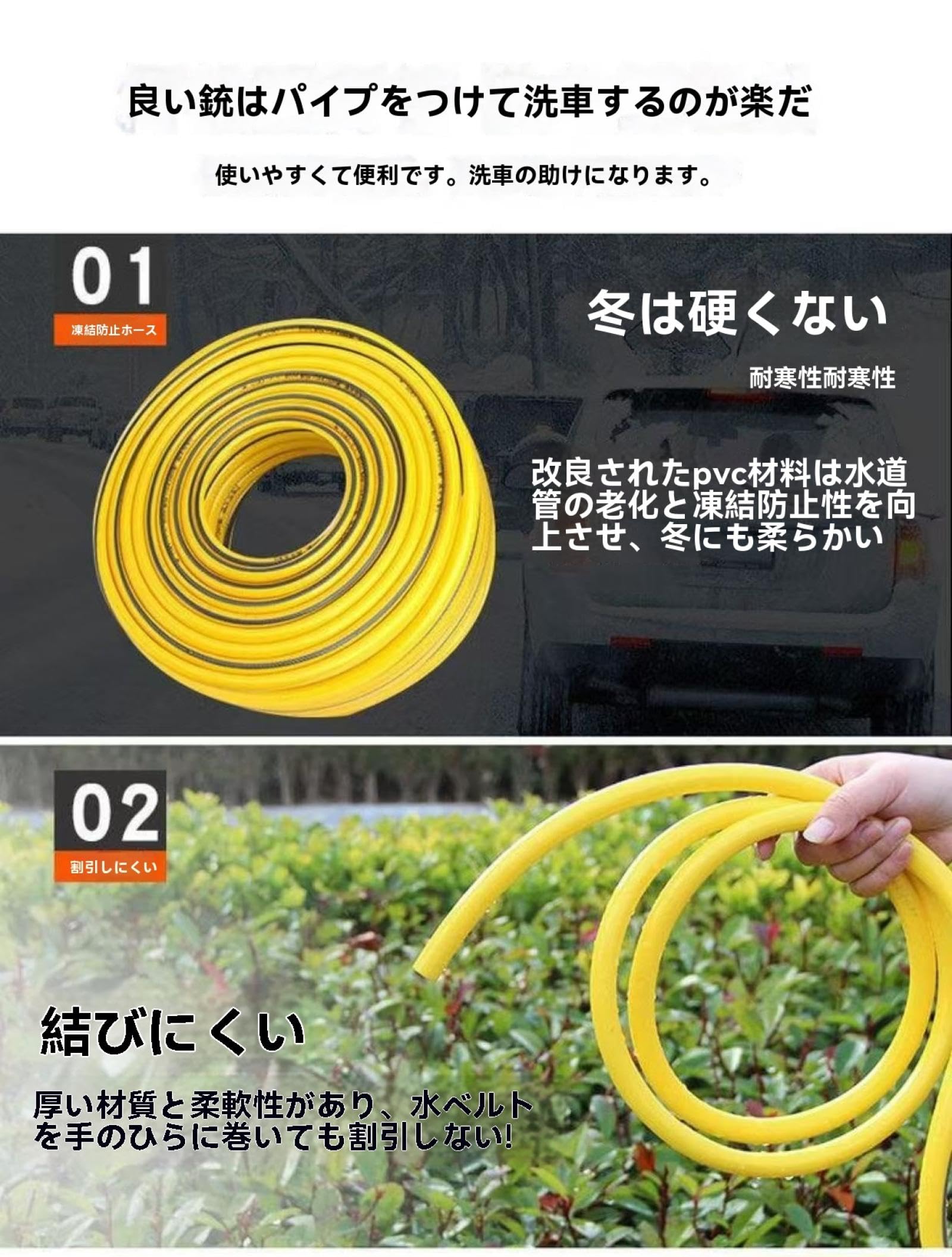 Amazon.co.jp: 高圧洗浄機用水道ホース 5m/10m/15m/20m自吸用ホース