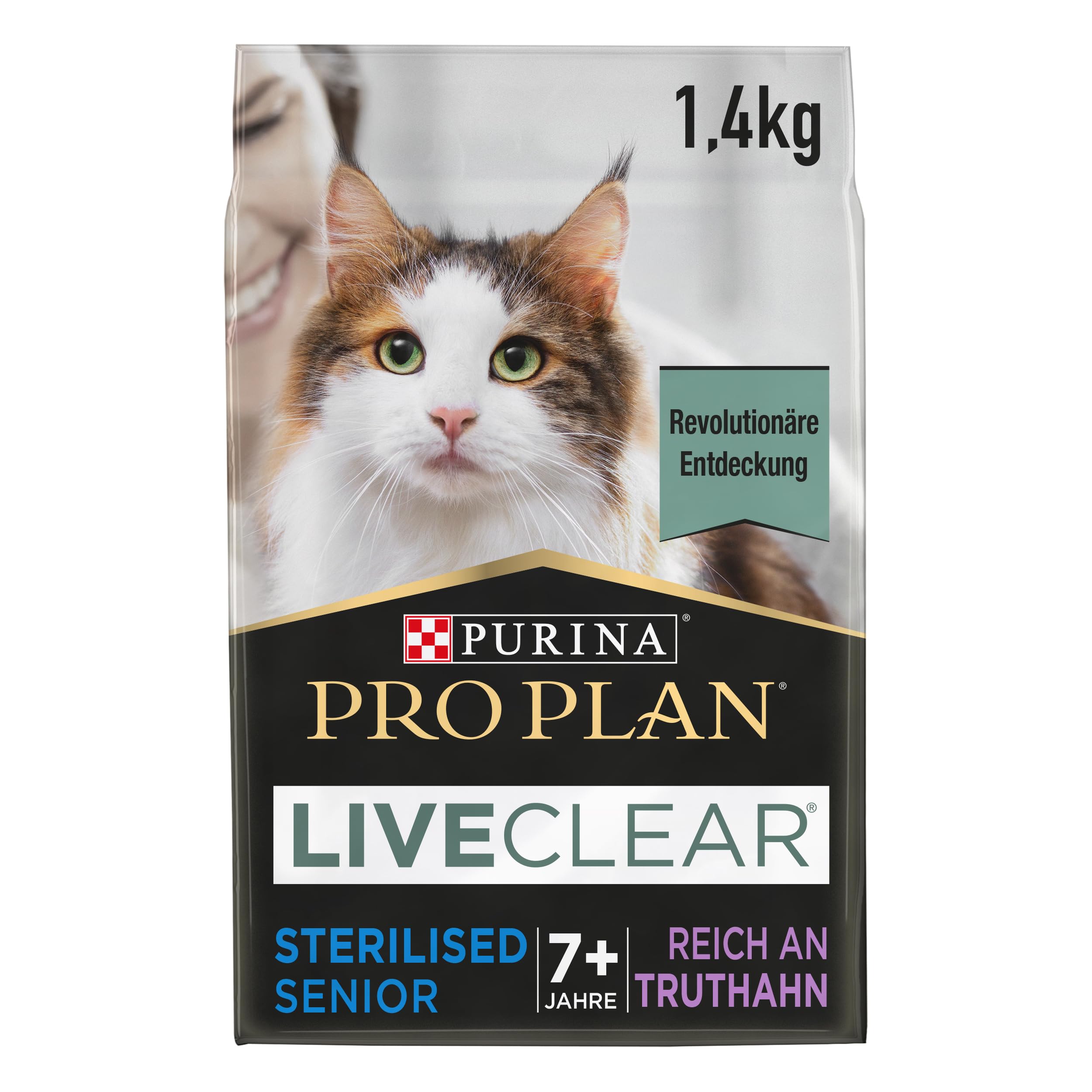 PRO PLAN LiveClear Sterilised Senior 7+, reich an Truthahn, 6 x 1,4kg | Katzenfutter trocken