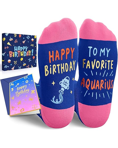 HAPPYPOP Zodiac Gifts Birthday Gifts for Women Men - Astrology Constellation Horoscope Gifts, Fuzzy Space Galaxy Socks Teens