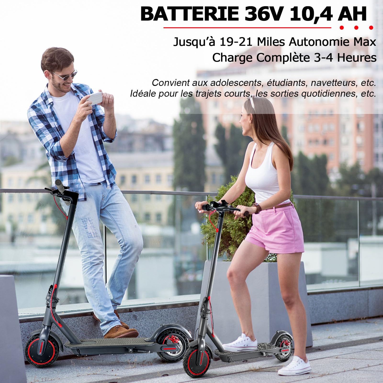 Trottinette Électrique Adulte 350W/25KM/H Autonomie 30KM,Trotinette électrique Pliable, Pneus Nid d’Abeille Increvables 8,5",Trottinette Electrique Adolescents Double Frein,APP,Charge 120kg Escooter