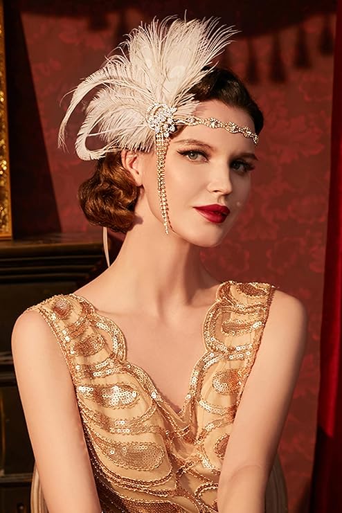 BABEYOND Fascia Per Capelli Anni '20 Del Grande Gatsby - Copricapo - Foto 6