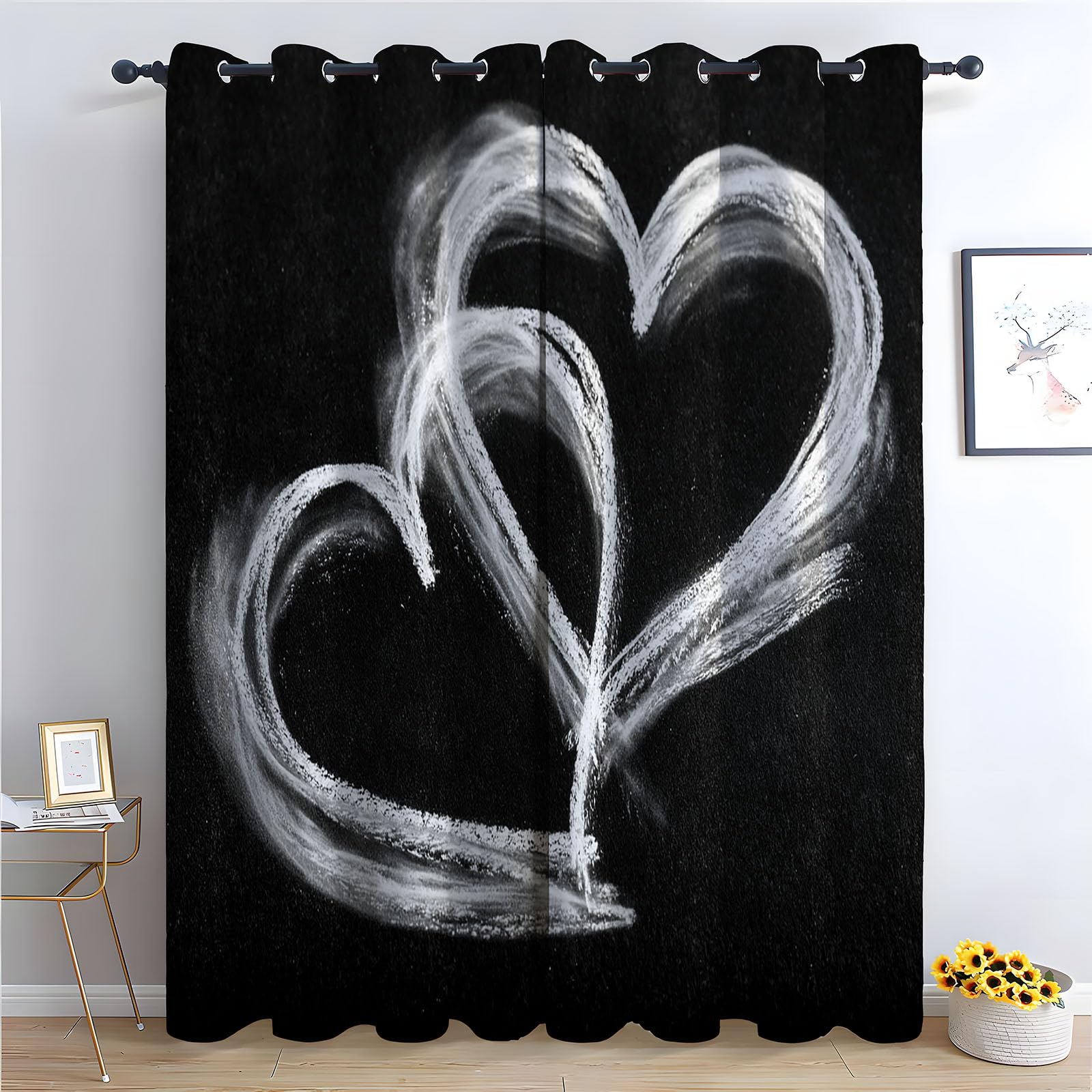 Zasłony do sypialni abstrakcyjne linie eleganckie krótkie zazdrostki do sypialni kuchni okna jadalnia sypialnia-300 cm x 140 cm (2 panele)