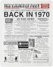 55th Birthday Poster Unframed - Back In 1970 Newspaper - Happy 55th Birthday Gifts for Men Women Vintage Retro Born In 1970, 8x10 Inch Fifty-Five Fifty-Fifth Bday Party Decor Decoration