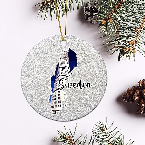 Vista 35 de Christmas Round Ornament South Africa Lands Ceramic Keepsake Visitor Souvenir 3 Inch with Gold String Hometown City Pride Home Decorations Christmas