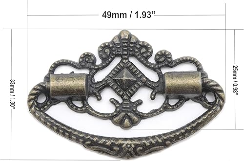 Miniatura 2 de binifiMux 10 tiradores de borde floral antiguo antiguo para maquillaje, joyero, cajón, cómoda, estilo retro