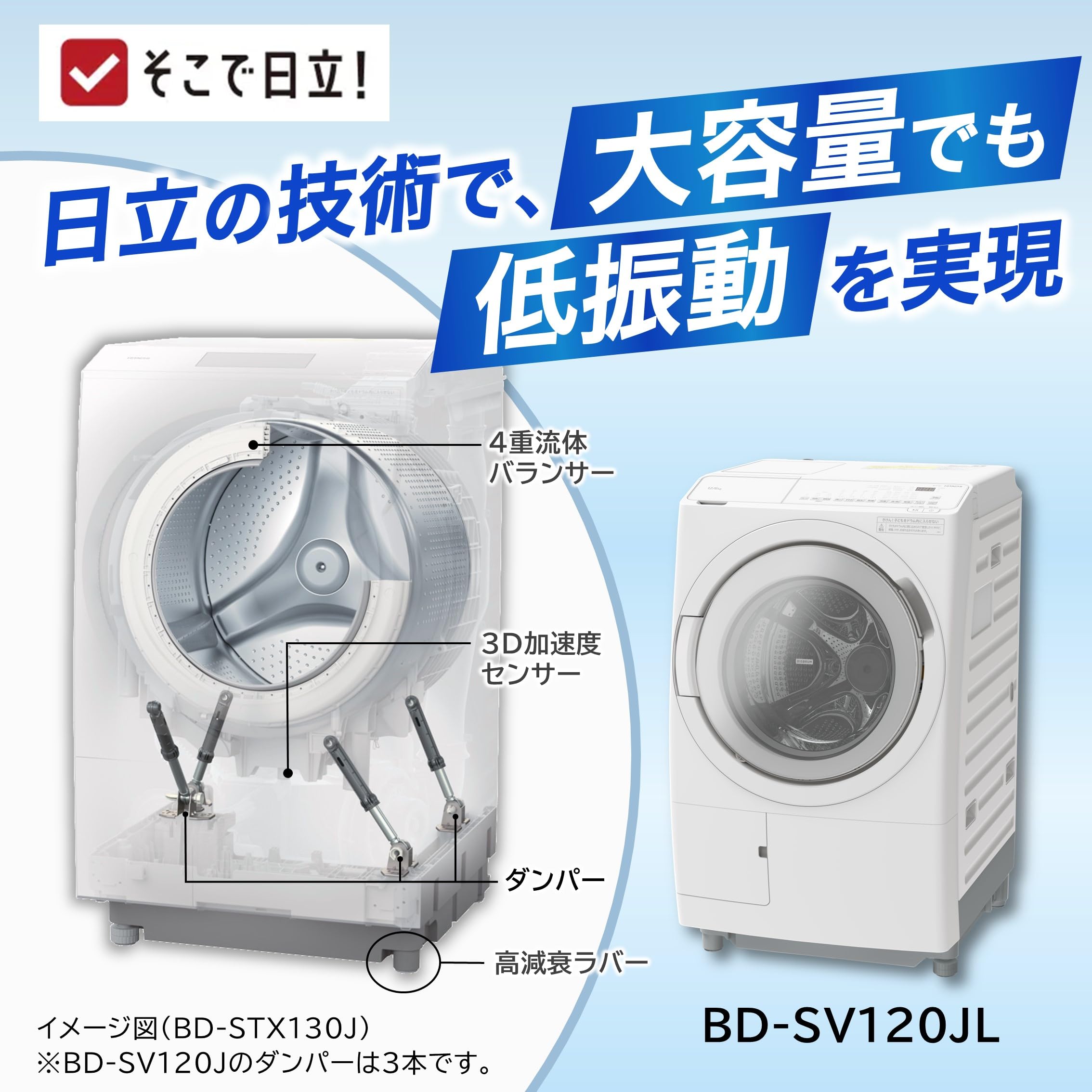 Amazon | 日立 ドラム式洗濯乾燥機 幅60cm 洗濯12kg 乾燥6kg 左開き BD