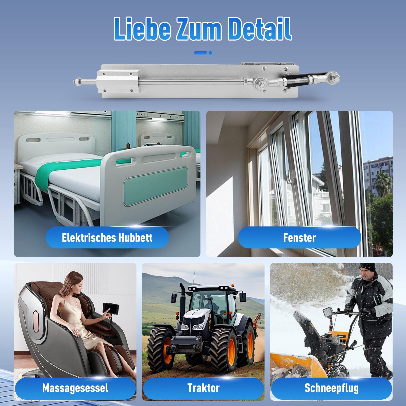 Attuatore Lineare,Attuatore Lineare a Ciclo Alternativo,Motore Telescopico Regolabile con Ingranaggio DC 24V,con Regolatore di Velocità Corsa 3-15cm