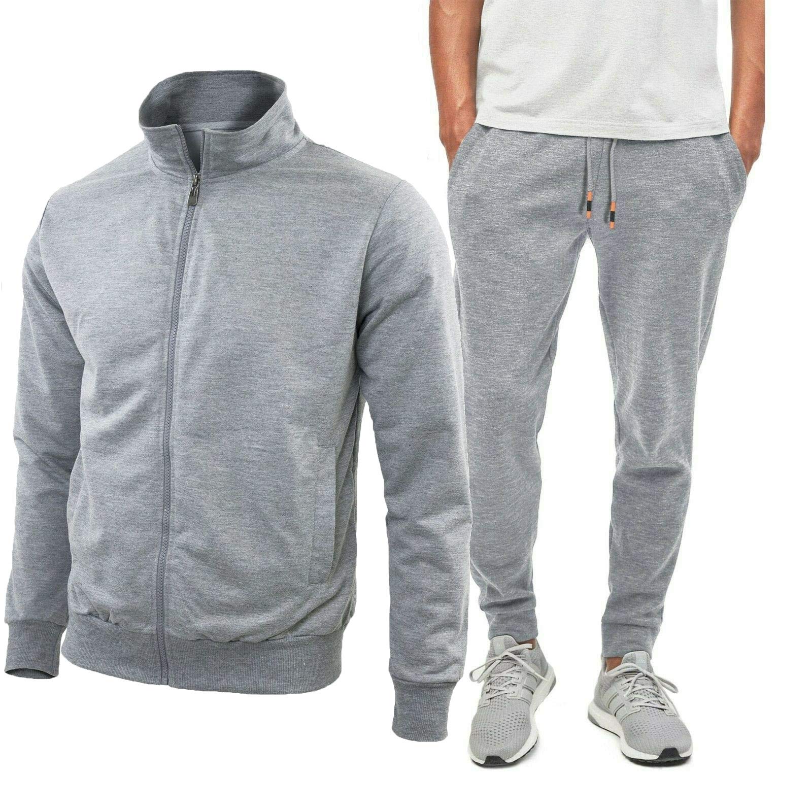 N+1 Tuta Uomo Completa Estiva Casual Giacca con Cerniera Pantaloni M L XL XXL 3XL 4XL