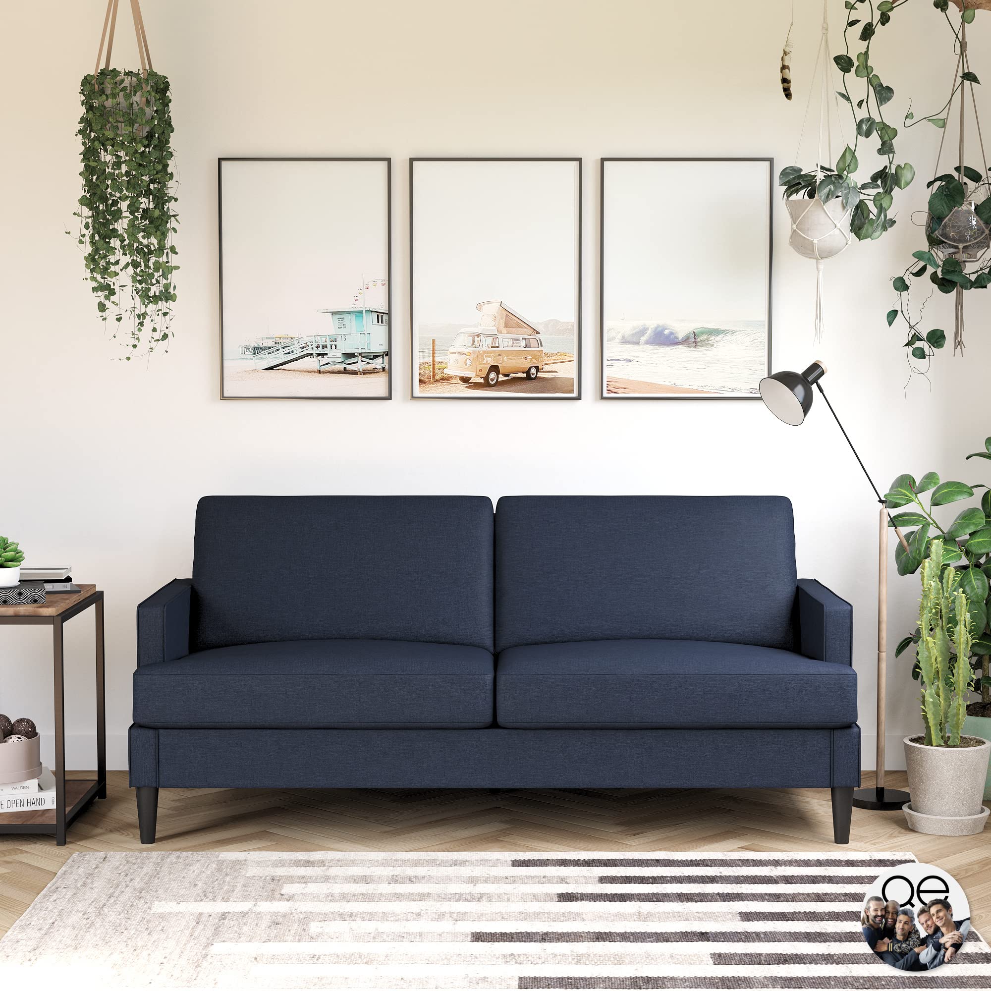 DHP Furniture Asher Sofa Blue Linen