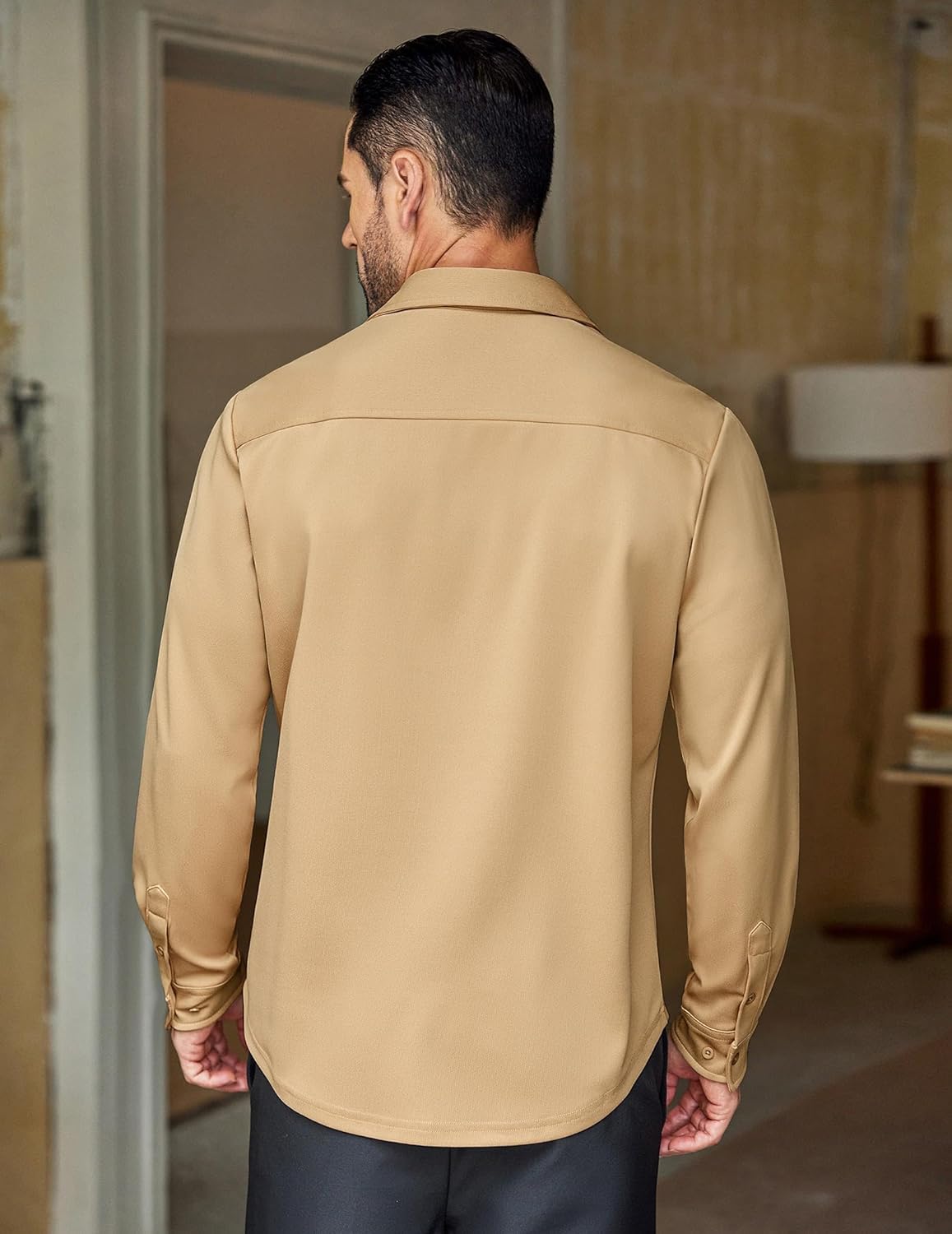 COOFANDY Mens Long Sleeve Casual Button Down Shirt Wrinkle Free Untucked Dress Shirts - Image 4