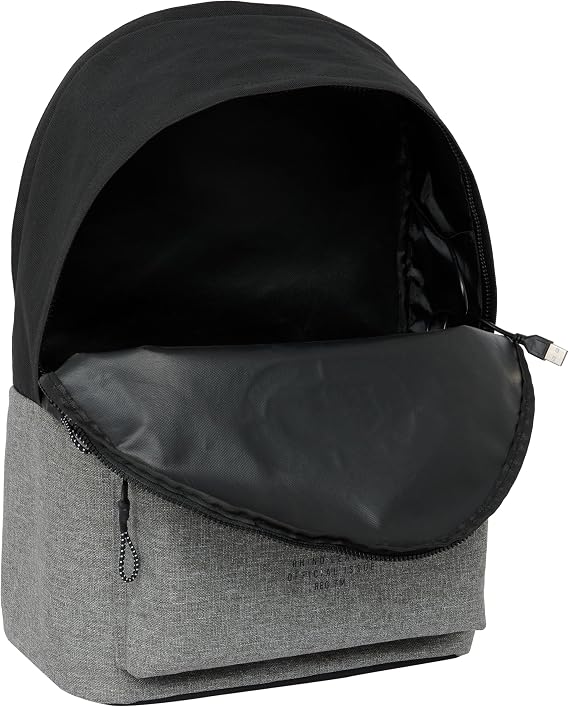 Safta ECKO UNLTD. RHINO – Laptop Backpack 15.6 Inch and USB, Ideal for Young People of Different Ages, Recycled Fabric, Comfortable and Versatile, Quality and Resistance, 31 x 18 x 44 cm, Grey/Black