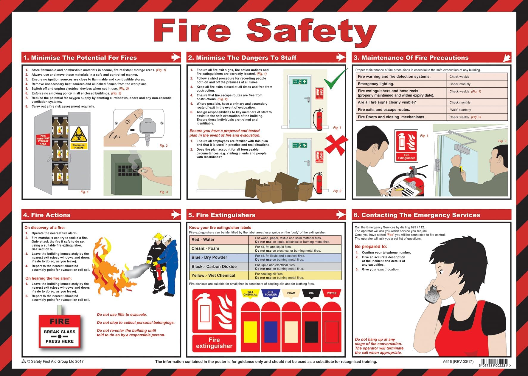 Safety First Aid Group Catering Appliance Superstore L083 Fire Safety Poster