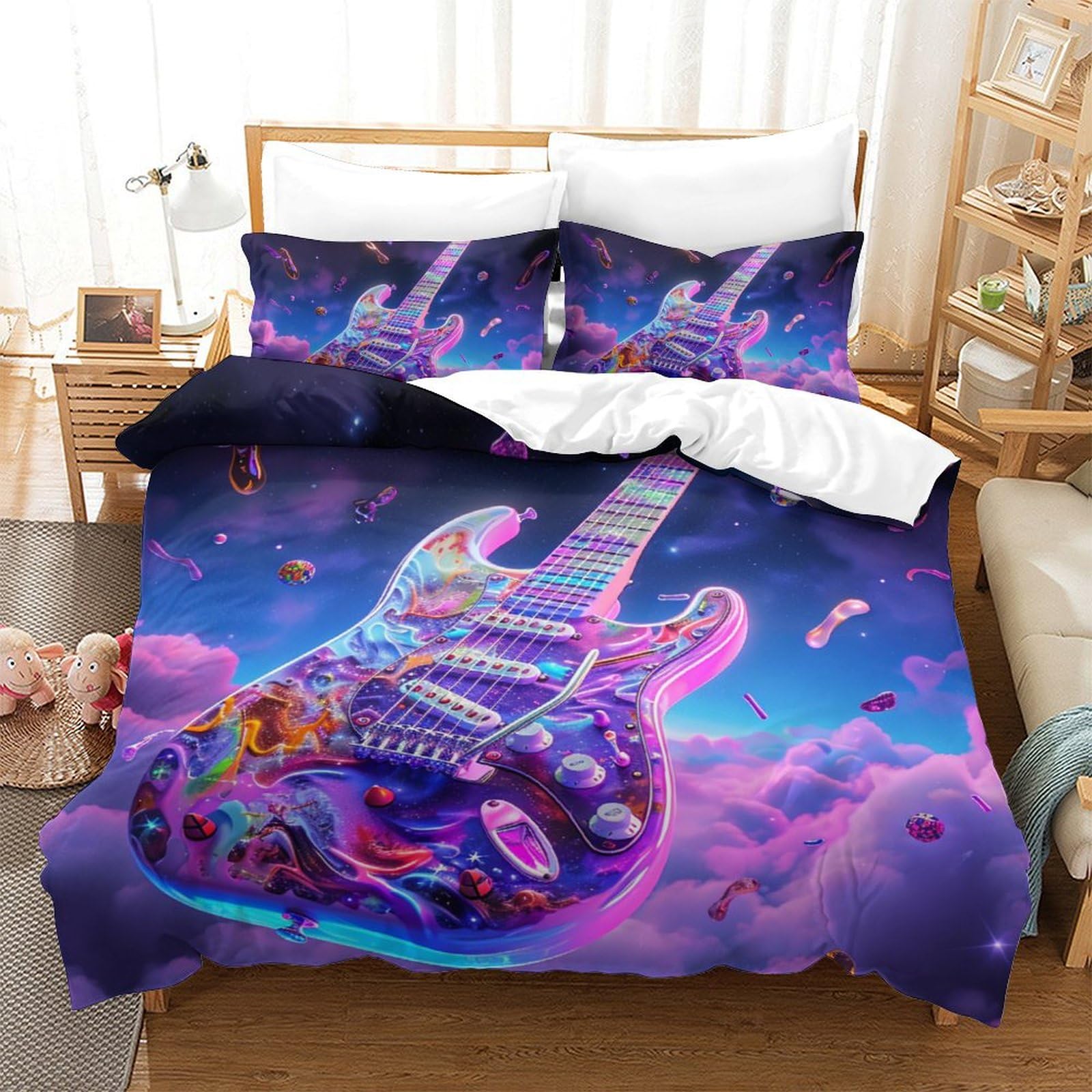 Guitare housse de couette pour créer une ambiance musicale et cocooning