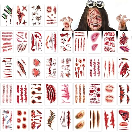 265PCS Fake Scars and Cuts for Halloween Costume