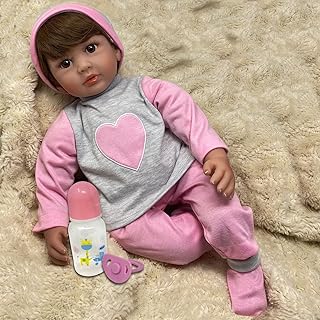 Real Looking Reborn Baby Doll | 22â€ Realistic Baby Doll That Looks Real | Weighted Soft Newborn Silicone Baby Doll Gift Set with Outfit, Swaddle Blanket, Pacifier Toy, Play Bottle & Birth Certificate