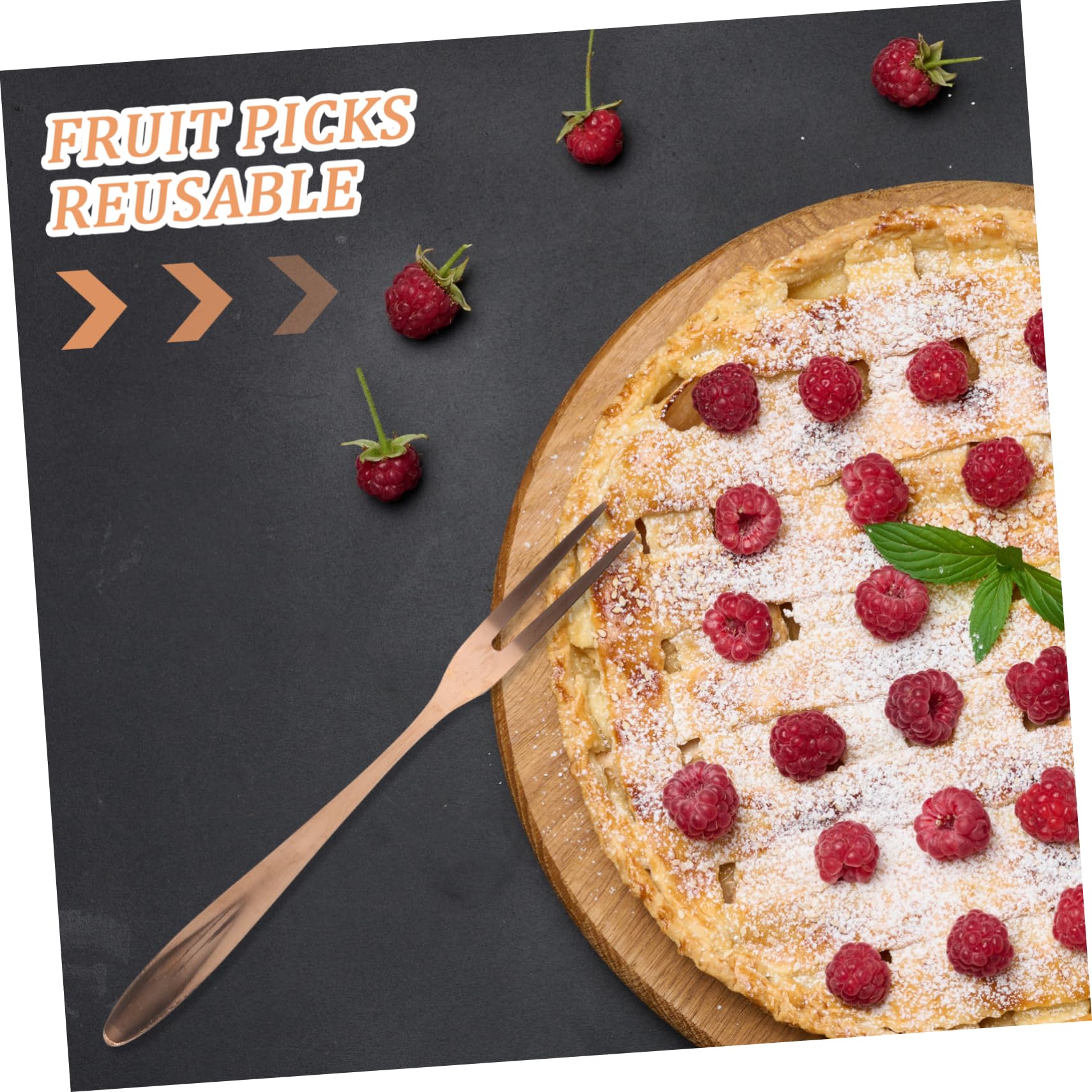 DECHOUS Lot De 3 Fourchettes À Fruits Élégantes En Acier Inoxydable 2 Dents Réutilisables Pour Dessert Salade Hôtel Karaoké Bar Fête 10 Pièces X 3