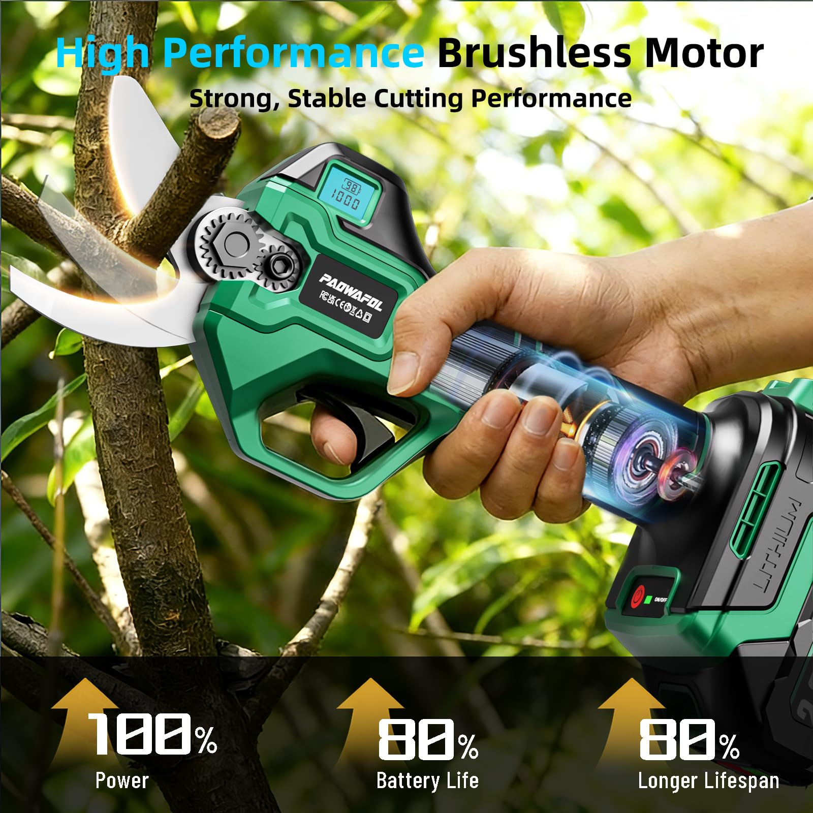 PAOWAFOL Electric Pruning Shears - Cordless & Powerful -4 PAOWAFOL Electric Pruning Shears - Cordless & Powerful -4