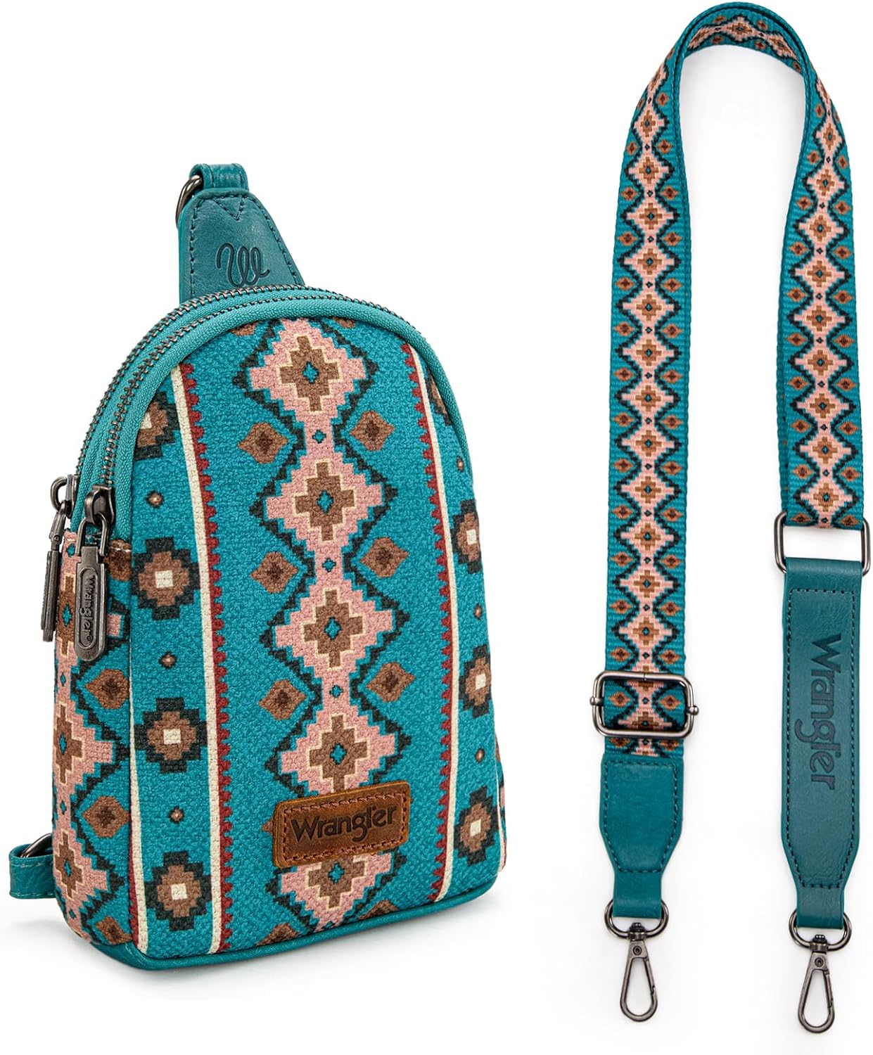 Wrangler Aztec Sling Bag - Southwest Crossbody Trendy Chest Bag - Image 6
