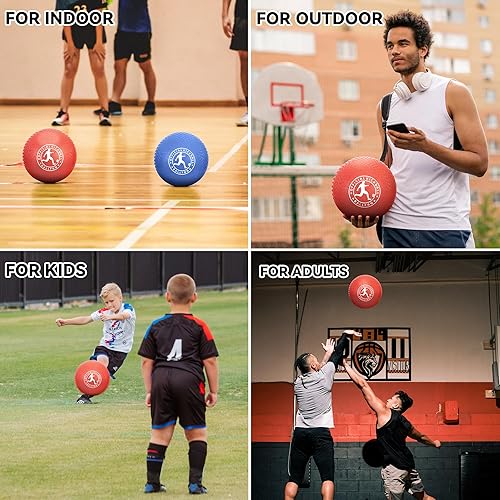 Miniatura 6 de Pelotas de kickball, pelotas de goma para Dodge para niños y adultos, pelotas de balonmano para interiores y exteriores, pelotas de mano rebotadoras